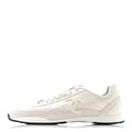 Chanel Suede Calfskin Quilted CC Sneakers 38.5 White Black