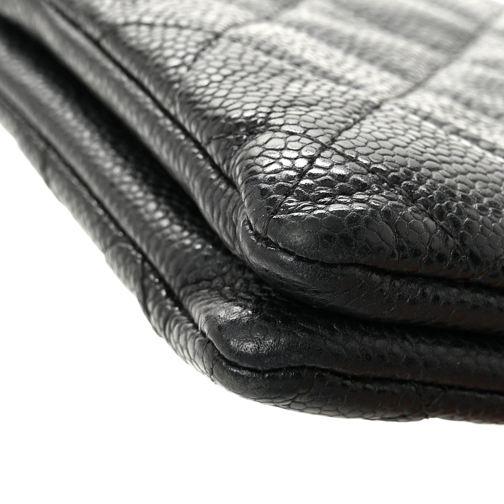 Caviar Quilted Small Zipped Clutch Black