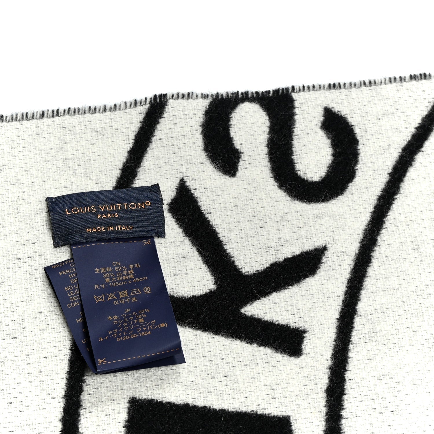 Louis Vuitton Wool Cashmere Lock And Keys Scarf Black