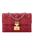Christian Dior Lambskin Cannage Dioraddict Wallet On Chain Clutch Fuchsia