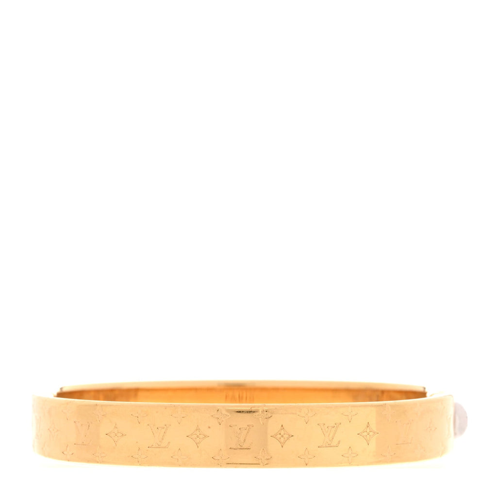 Louis Vuitton Brass Monogram Nanogram Cuff M Gold