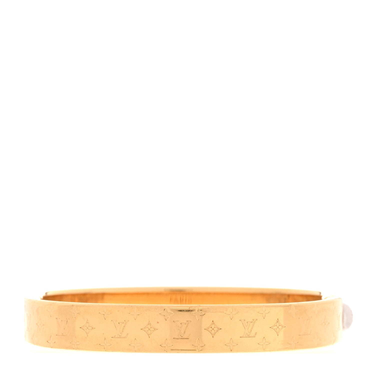 Louis Vuitton Brass Monogram Nanogram Cuff M Gold