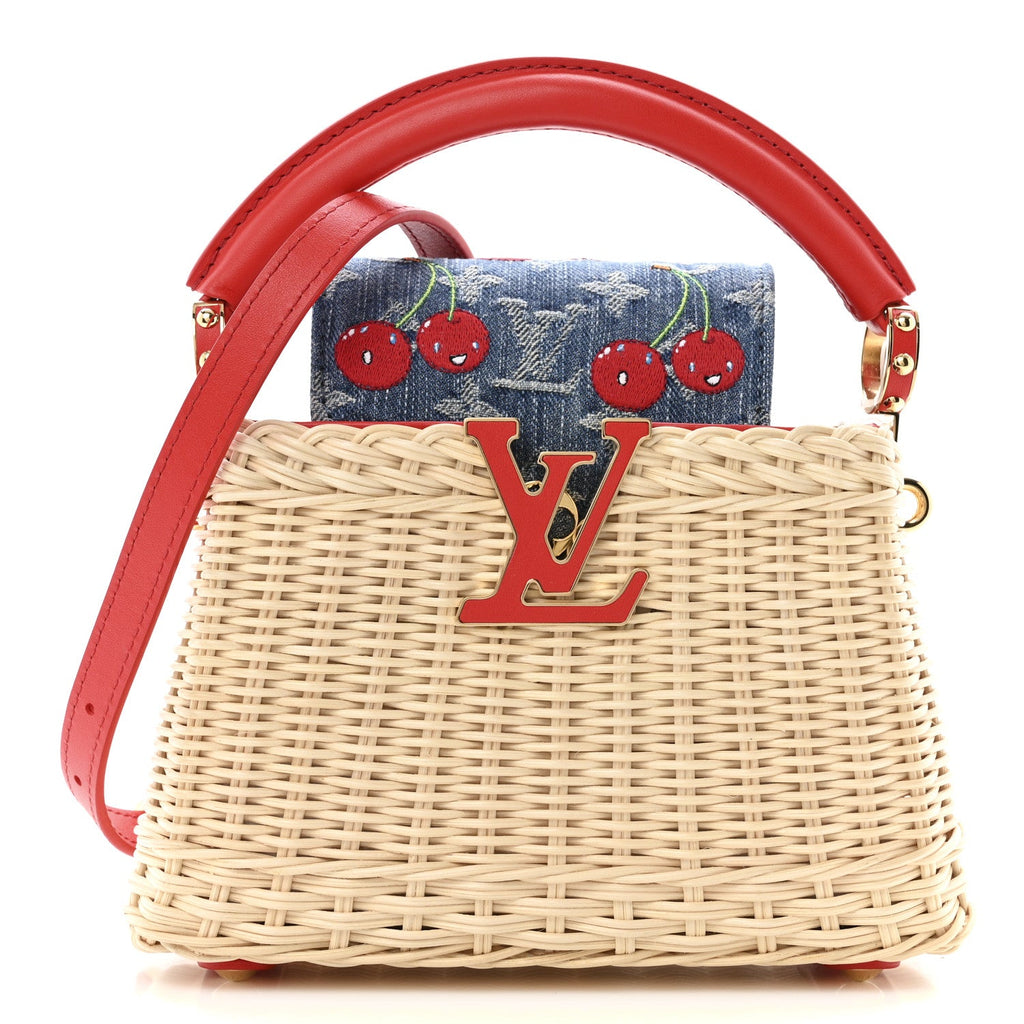 Louis Vuitton LV X TM Rattan Denim Calfskin Cerises Capucines Mini