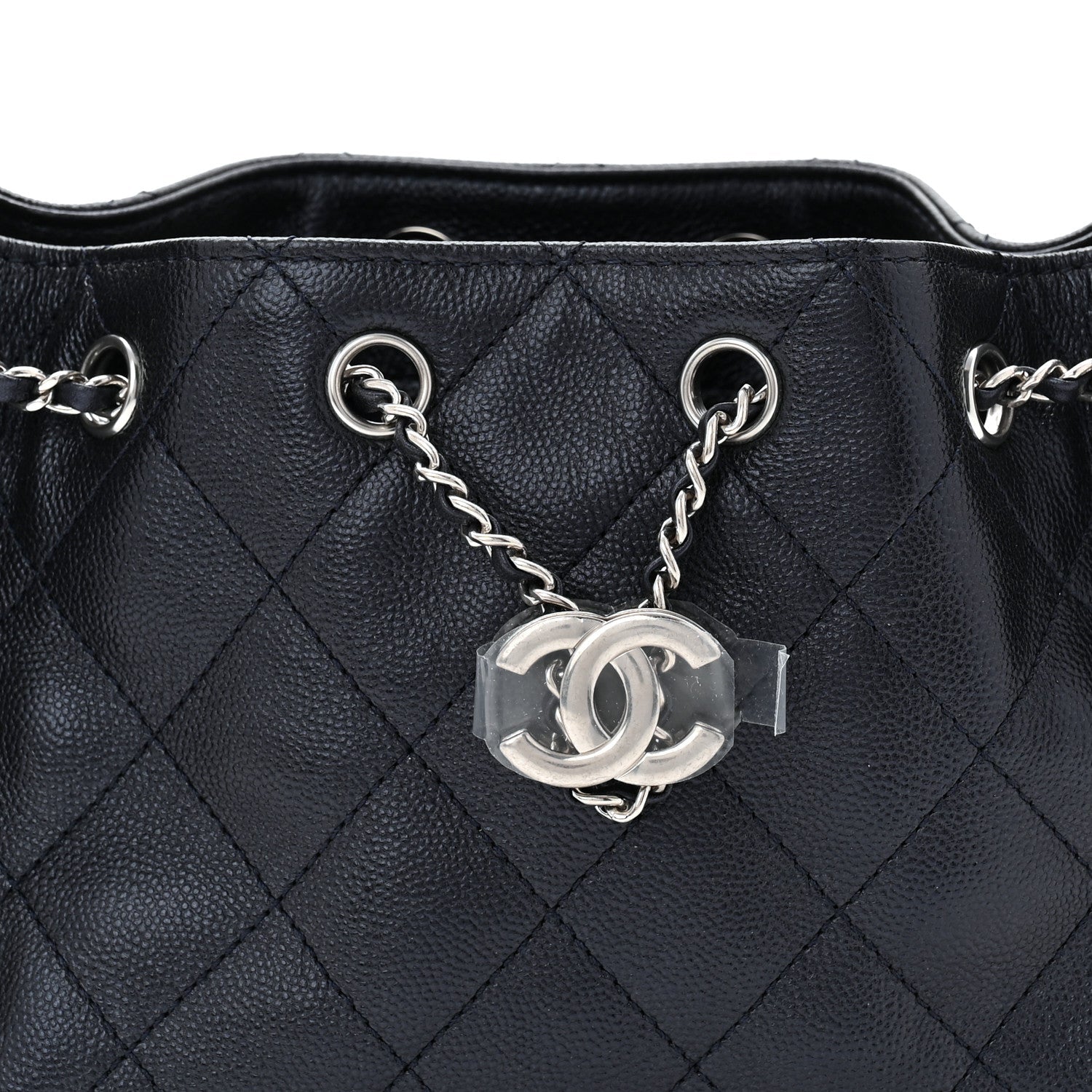 Chanel Metallic Caviar Quilted Mini Chanel 25 Handbag Dark Blue