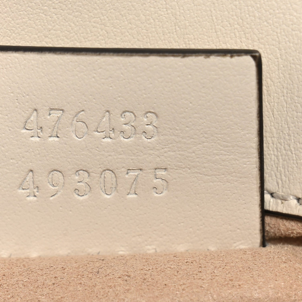 Gucci Calfskin Matelasse Super Mini GG Marmont Shoulder Bag White