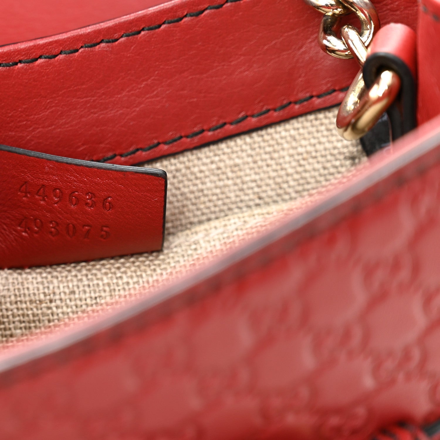 Gucci Soft Microguccissima Mini Emily Chain Shoulder Bag Rosso