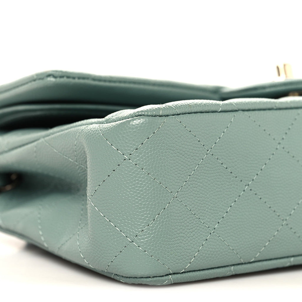 Chanel Caviar Quilted Medium Double Flap Dark Green