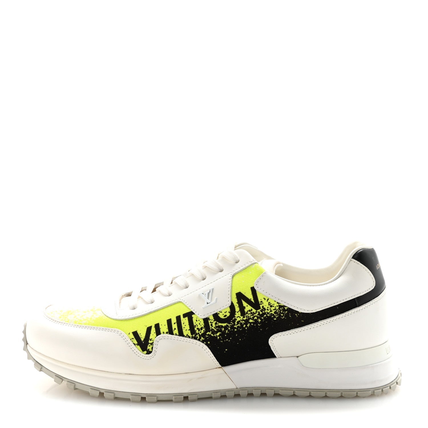 Louis Vuitton Calfskin Mens Run Away Sneakers  8 White Yellow Gradient