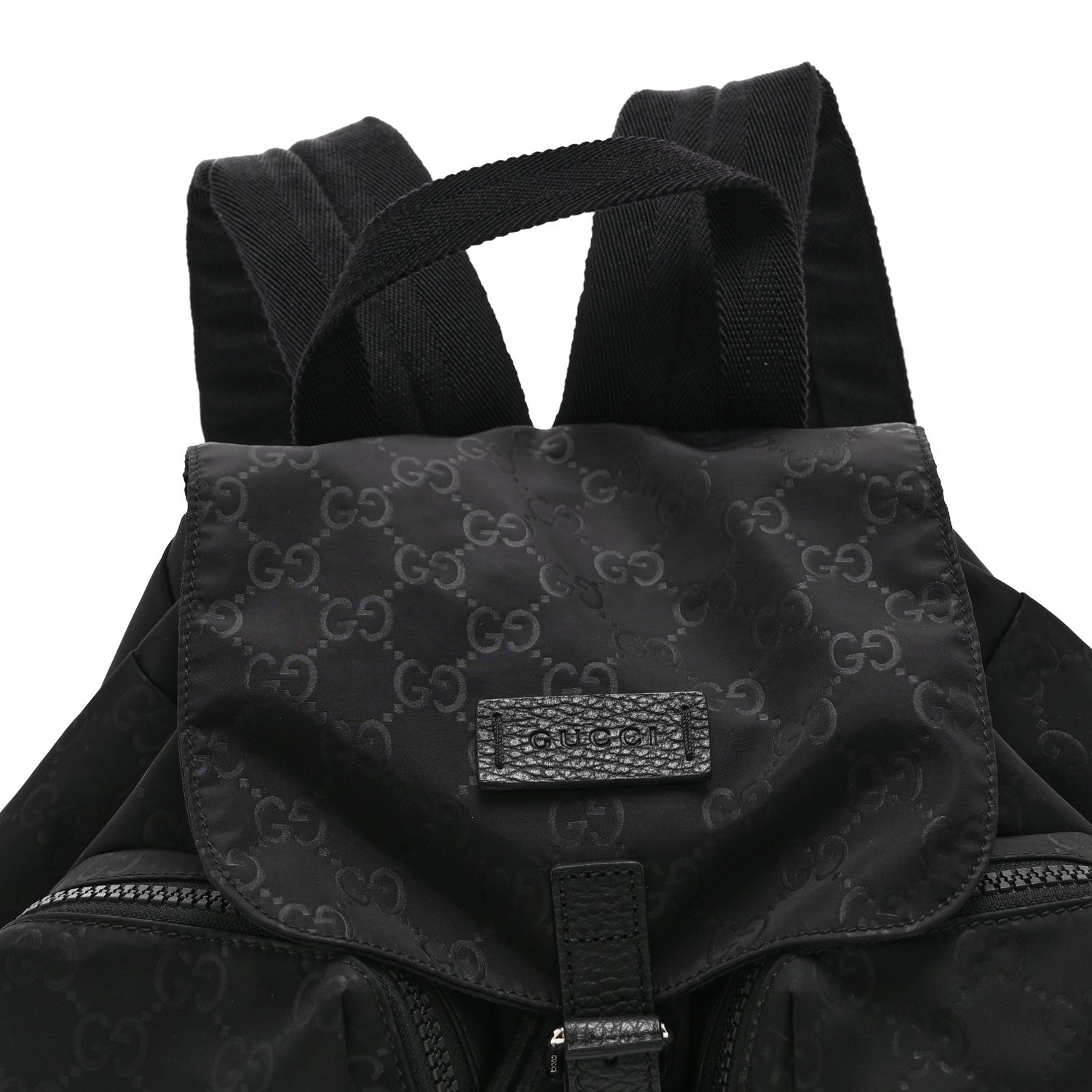 Gucci Nylon Monogram Small Single Buckle Backpack Black