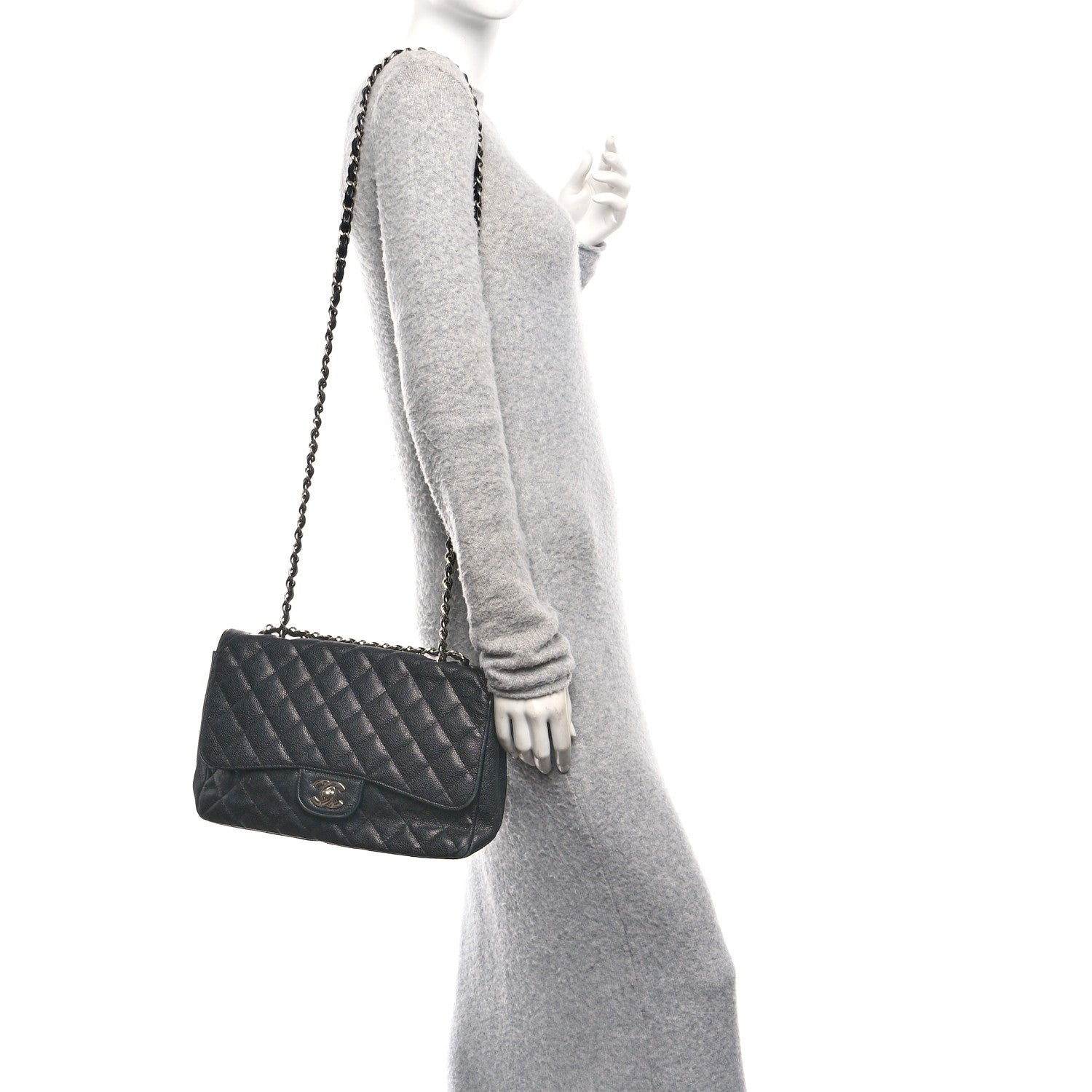 Chanel Caviar Quilted Jumbo Single Flap Black