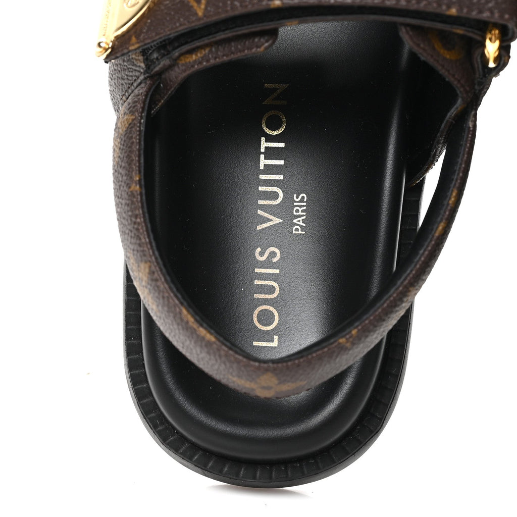 Louis Vuitton Monogram LV Sunset Comfort Flat Sandals 36 Cacao Brown