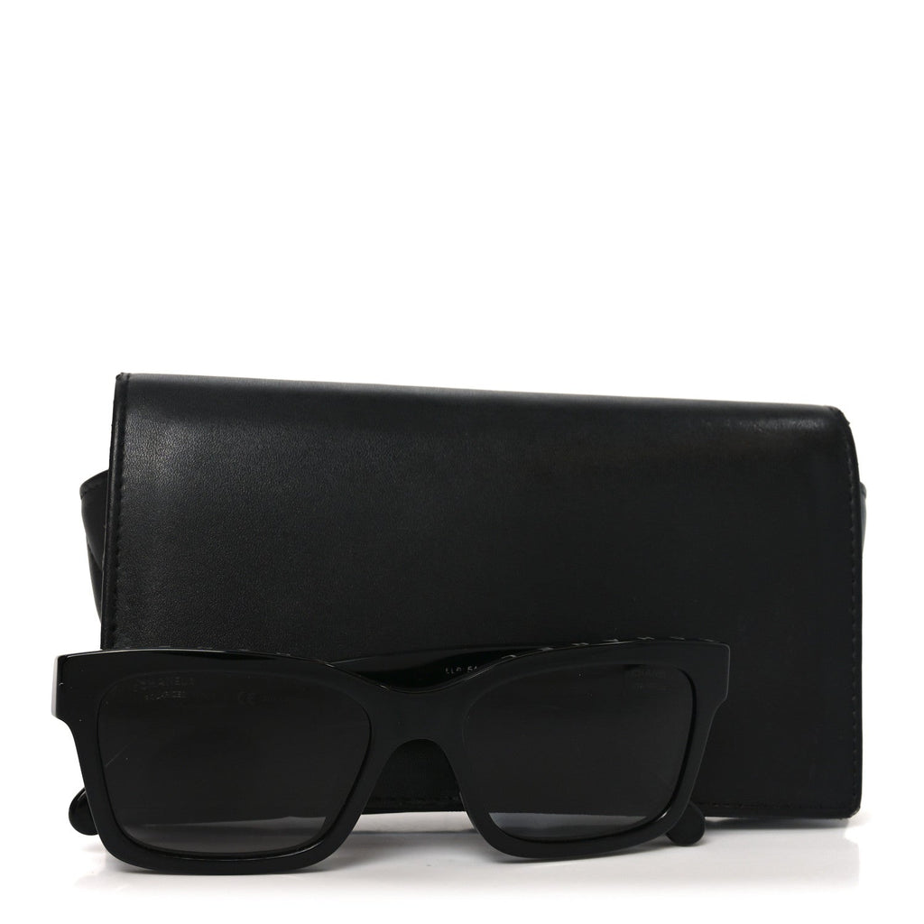 Acetate Polarized Square Sunglasses 5417-A Black