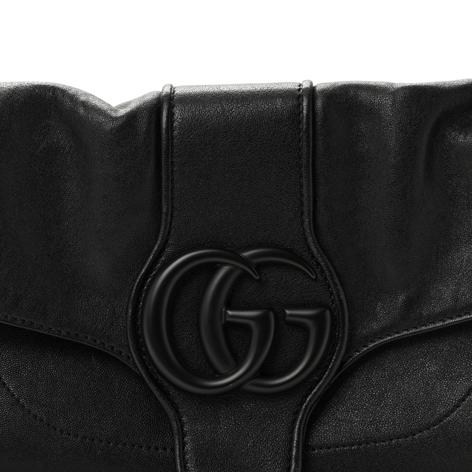 Gucci Goatskin Small GG Monochrome Aphrodite Shoulder Bag Black