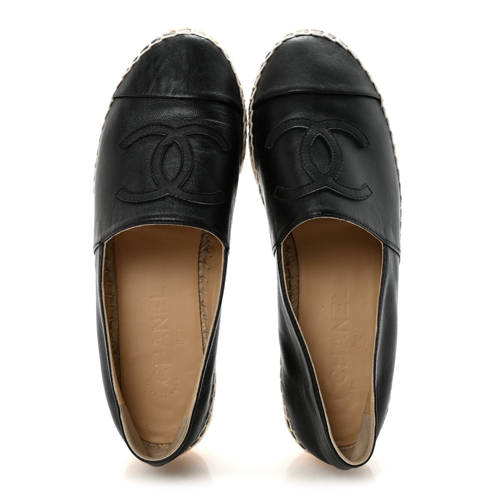 Lambskin CC Espadrilles 38 Black