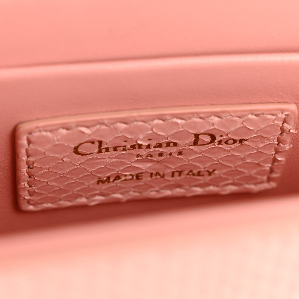 Christian Dior Snakeskin 30 Montaigne Box Bag Rose Clair