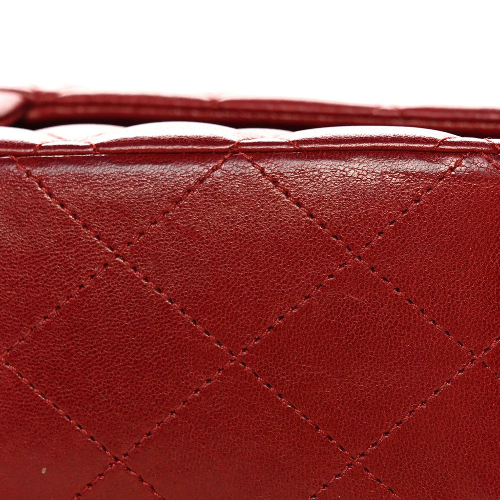 Chanel Lambskin Quilted Medium Double Flap Red