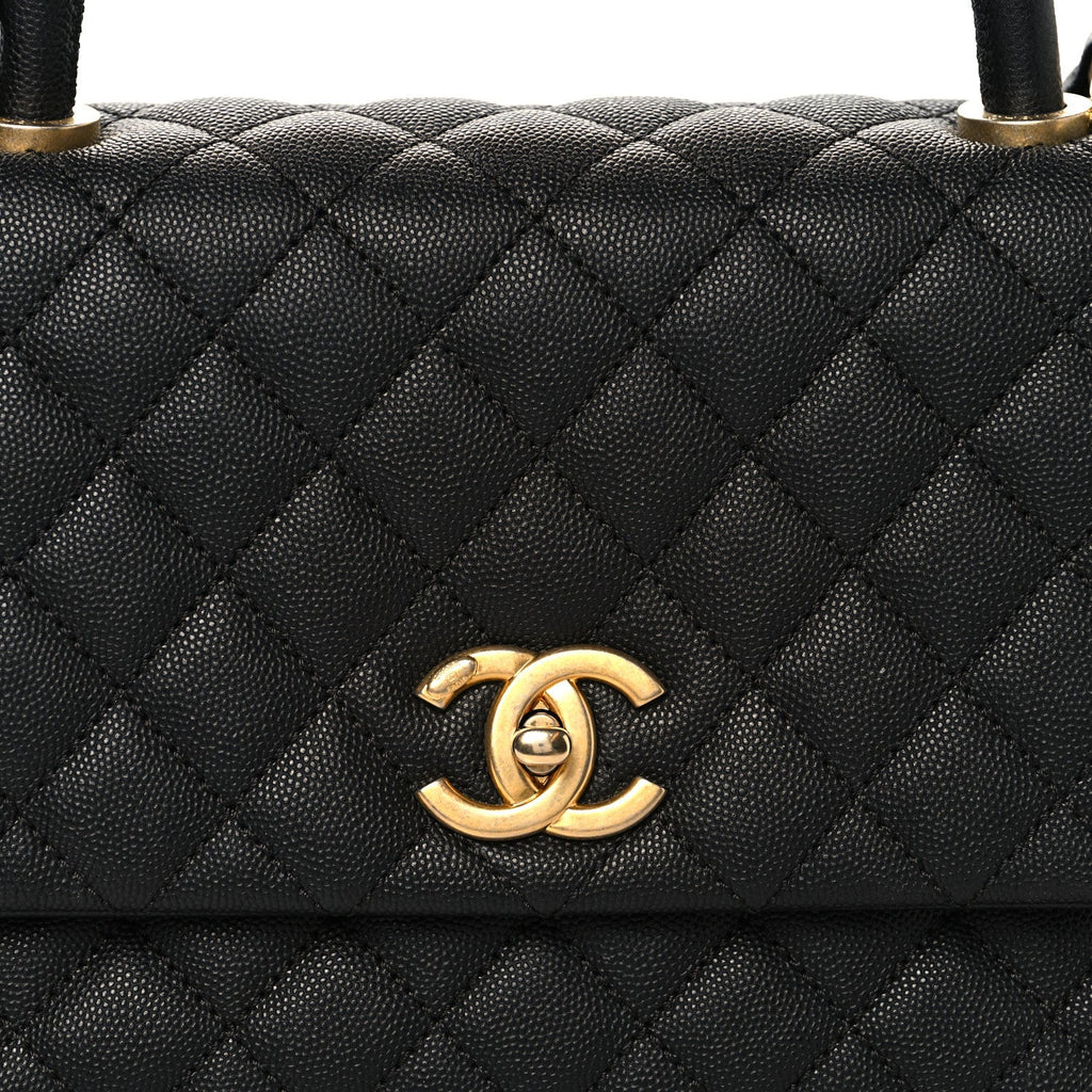 Chanel Caviar Quilted Small Coco Handle Flap Black