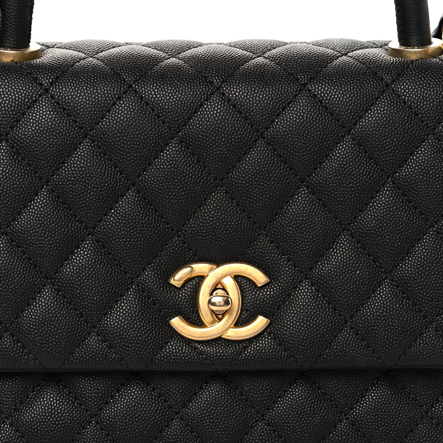 Chanel Caviar Quilted Small Coco Handle Flap Black