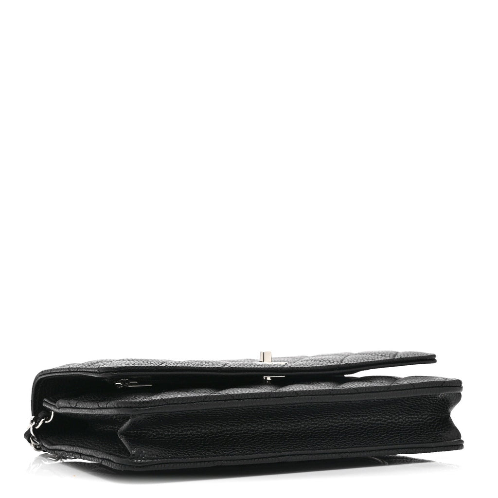 Chanel Caviar Quilted CC Turnlock Wallet On Chain WOC Black
