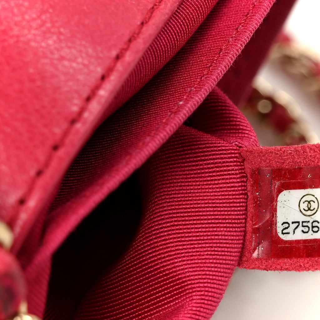 Chanel Goatskin Quilted Coco Curve Flap Messenger Flap Red