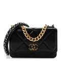 Chanel Lambskin Quilted Chanel 19 Wallet On Chain WOC Black