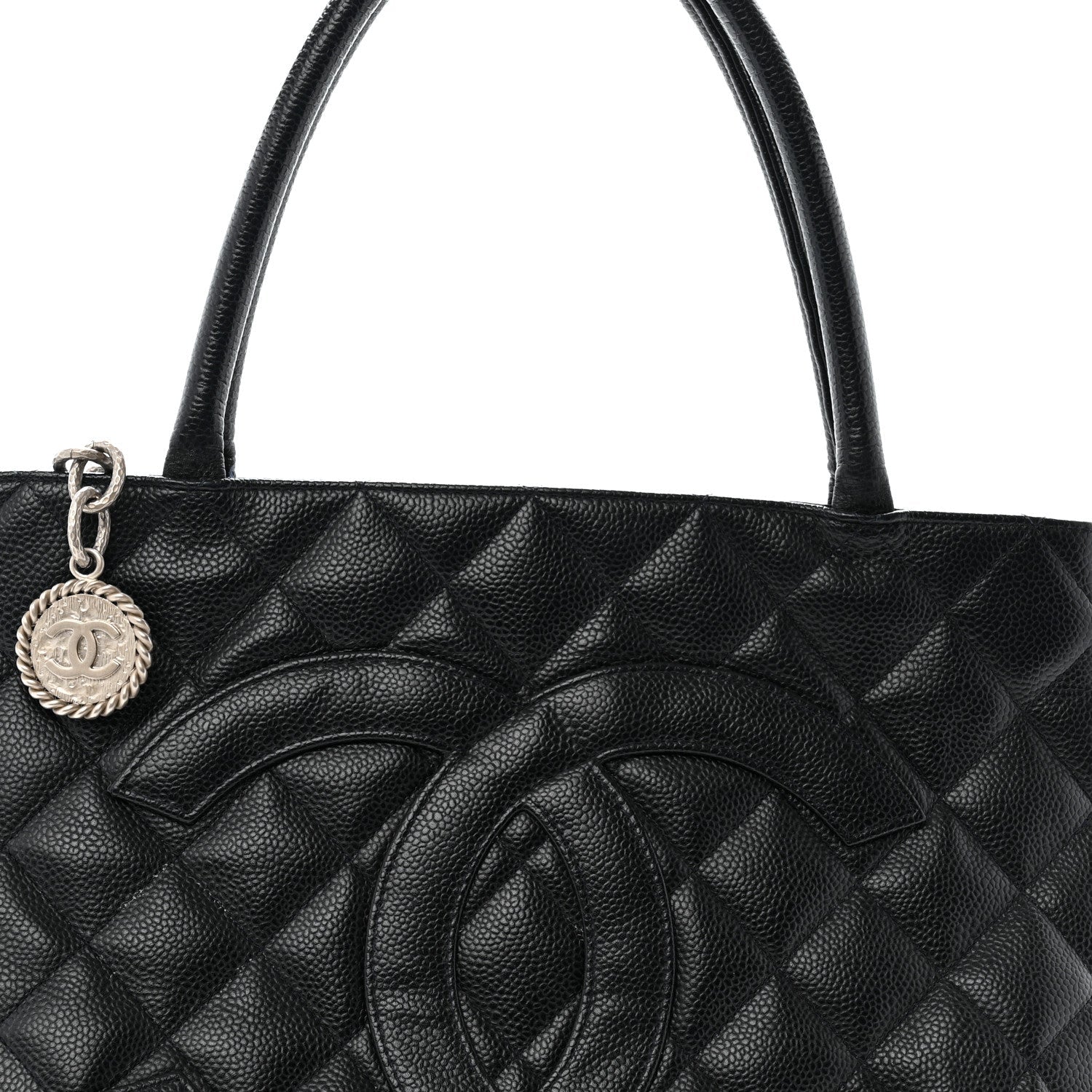 Chanel Caviar Quilted Medallion Tote Navy