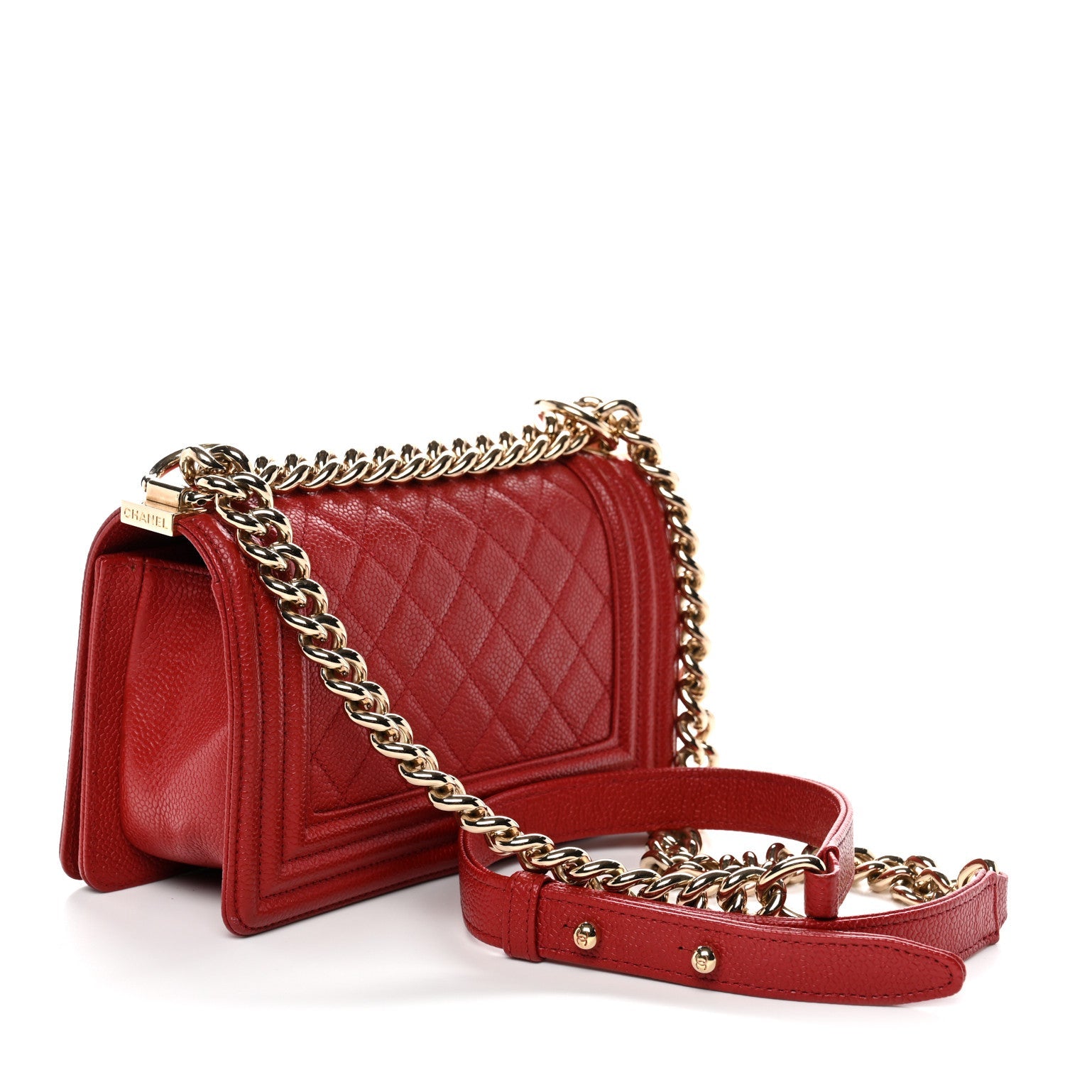 Chanel Caviar Quilted Small Boy Flap Red