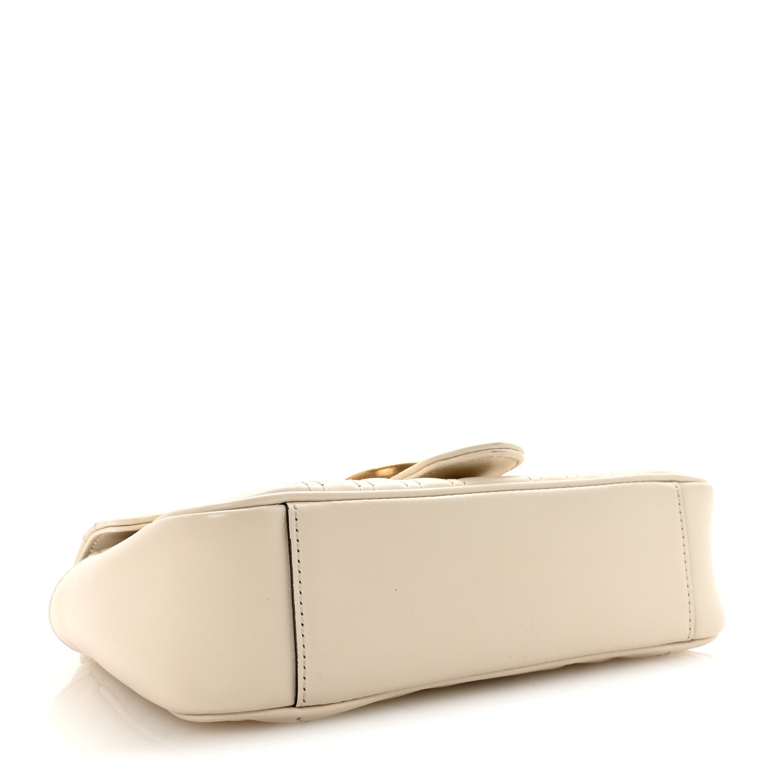 Gucci Calfskin Matelasse Mini GG Marmont Shoulder Bag White