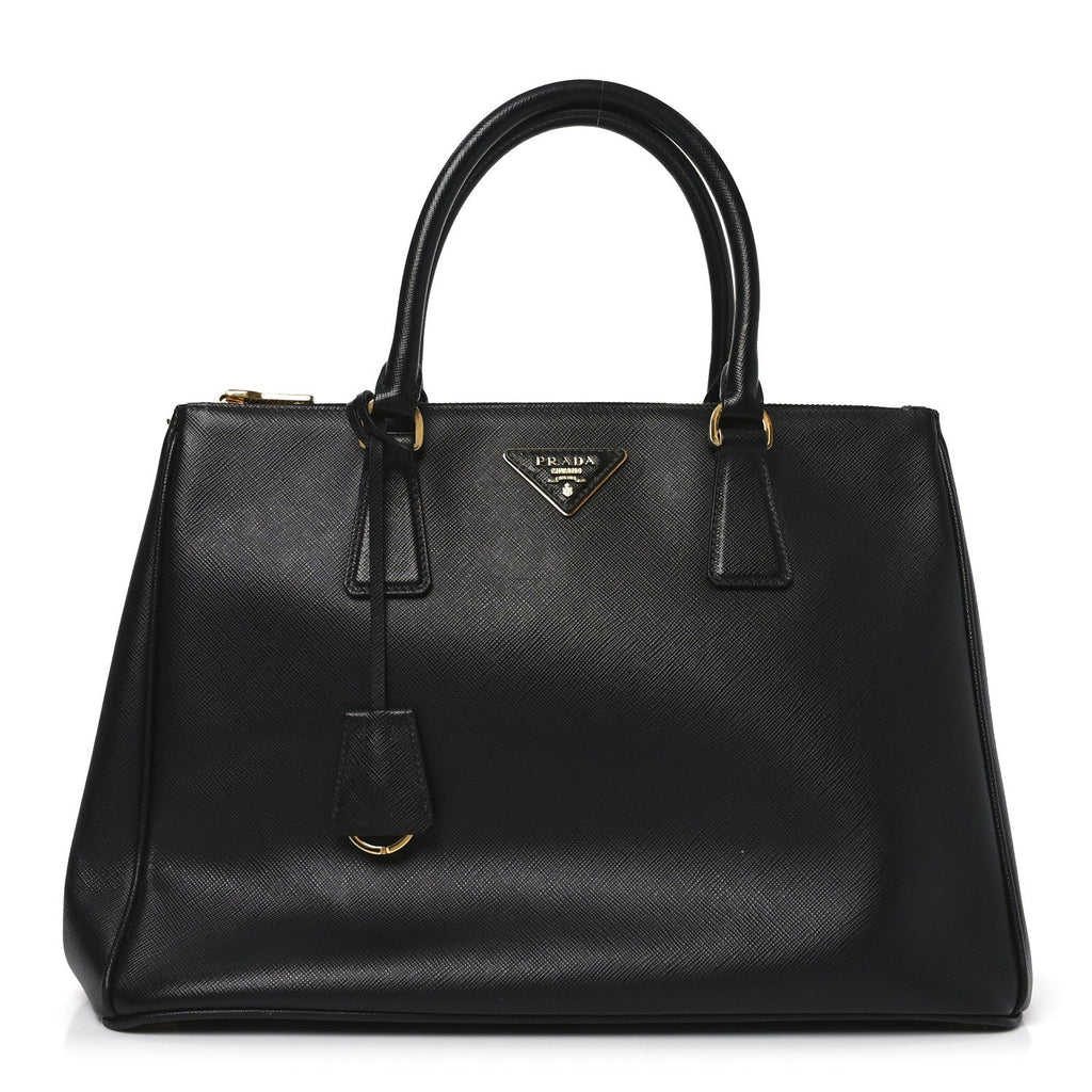 Prada Saffiano Medium Galleria Double Zip Tote Black