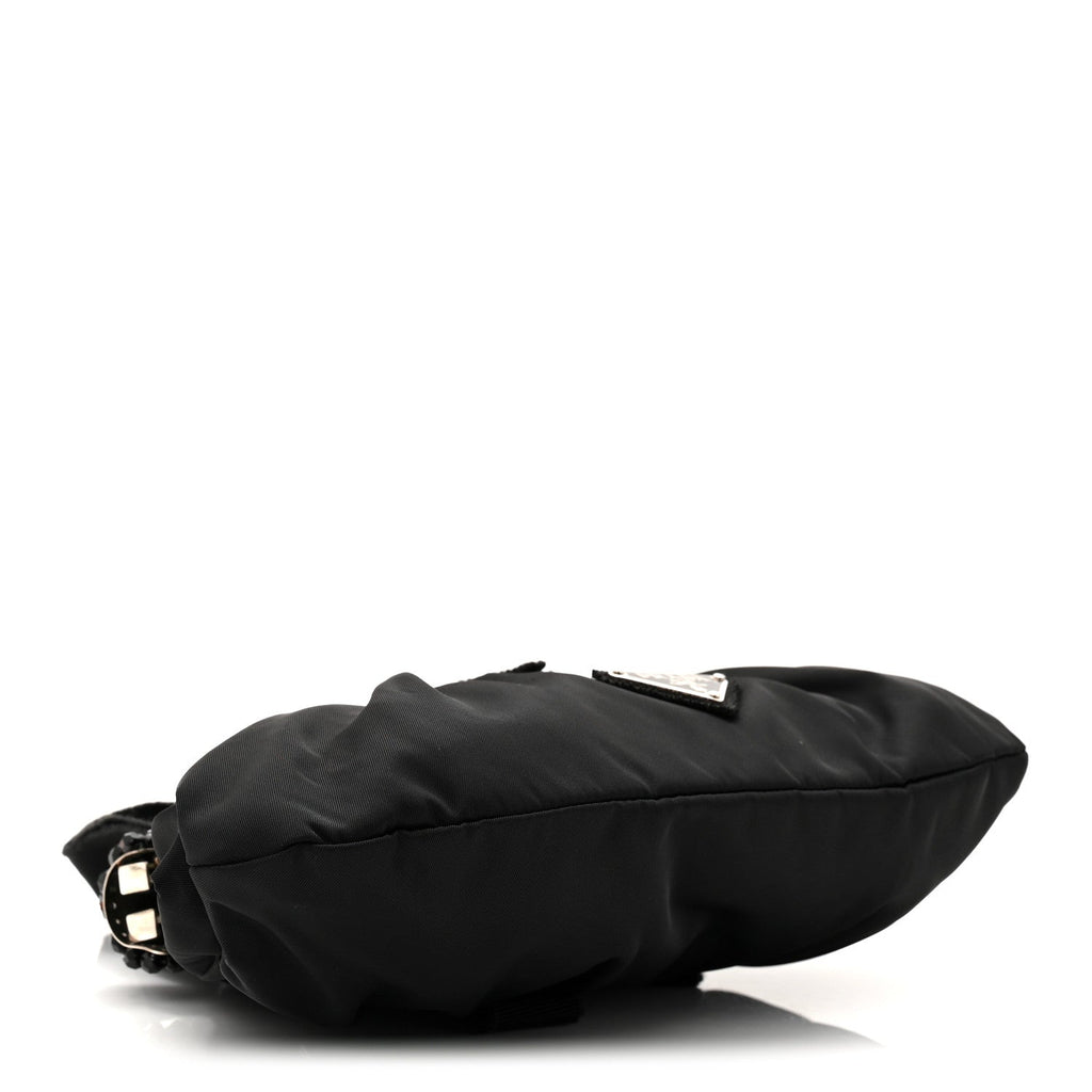 Prada Tessuto Nylon Bead Evening Bag Black