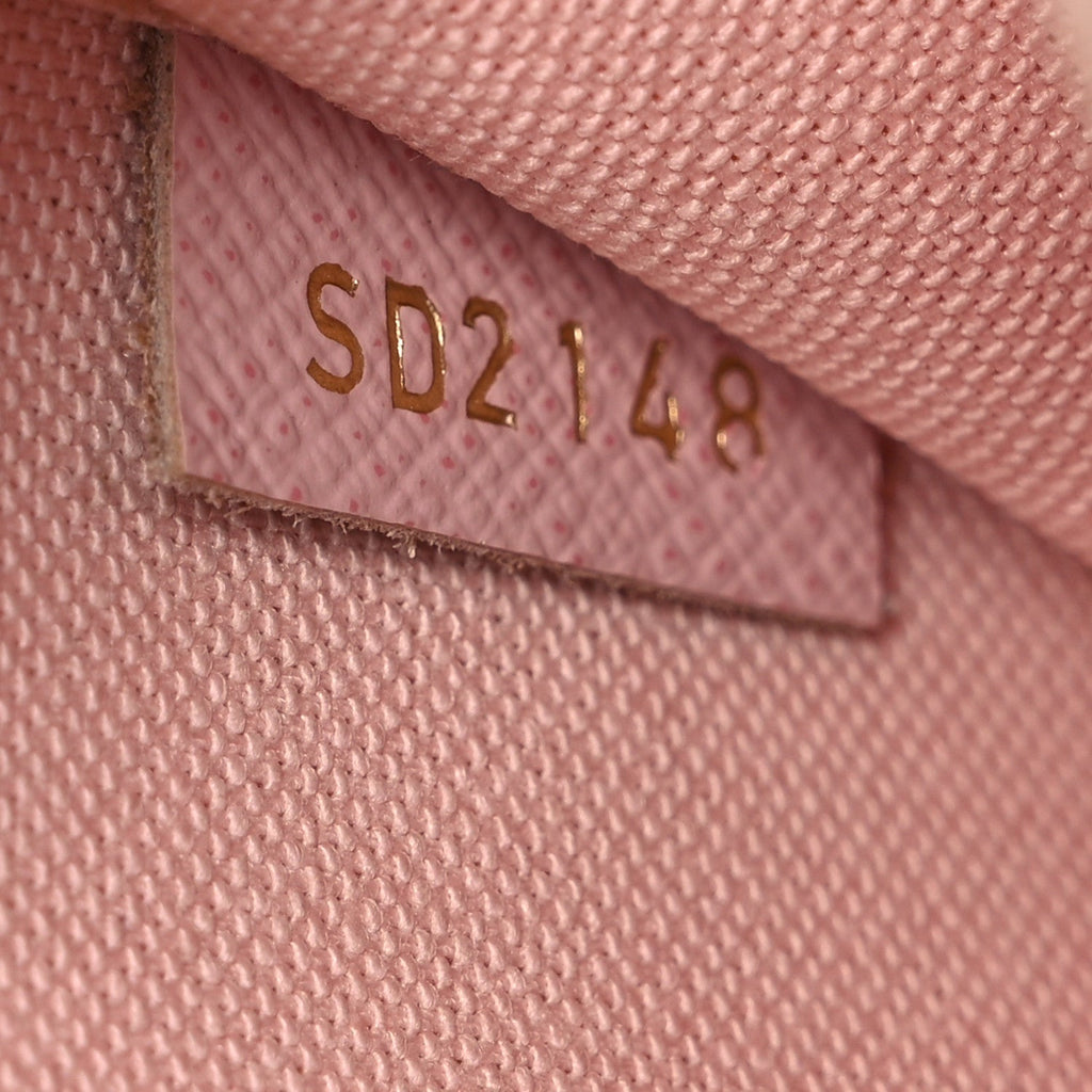 Louis Vuitton Damier Azur Pochette Felicie Chain Wallet Rose Ballerine