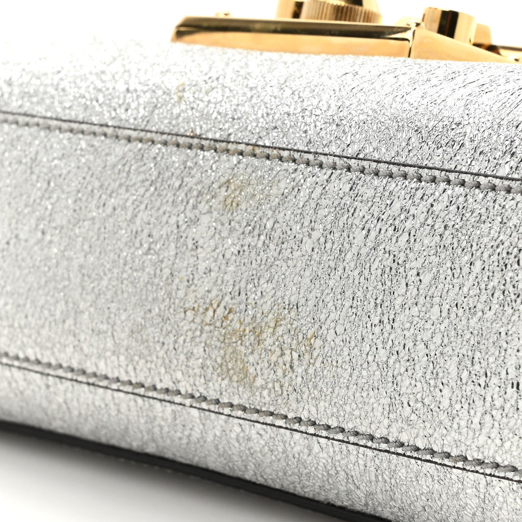 Gucci Galassia Small Padlock Shoulder Bag Argento