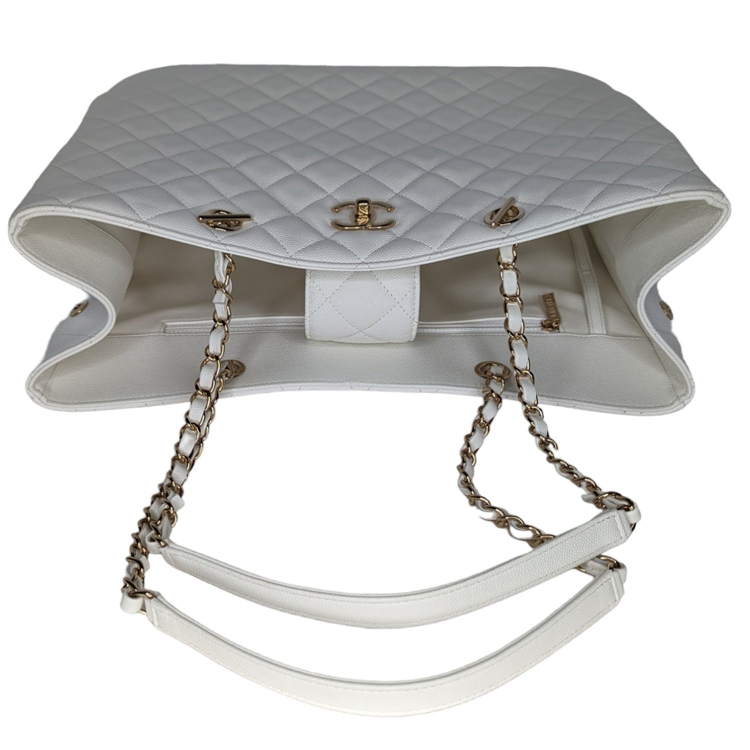Chanel White Caviar Classic Timeless Tote