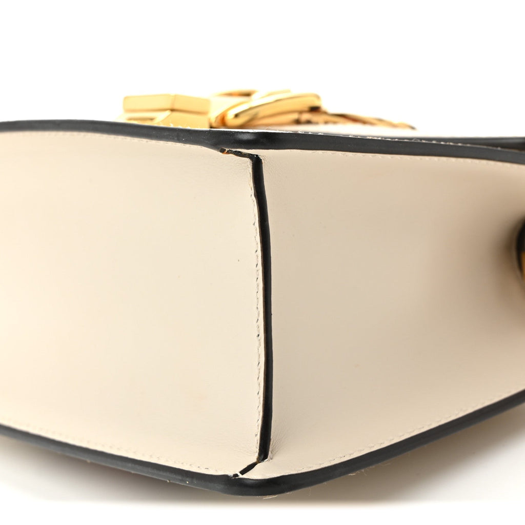 Gucci Calfskin Mini Sylvie Top Handle Bag White