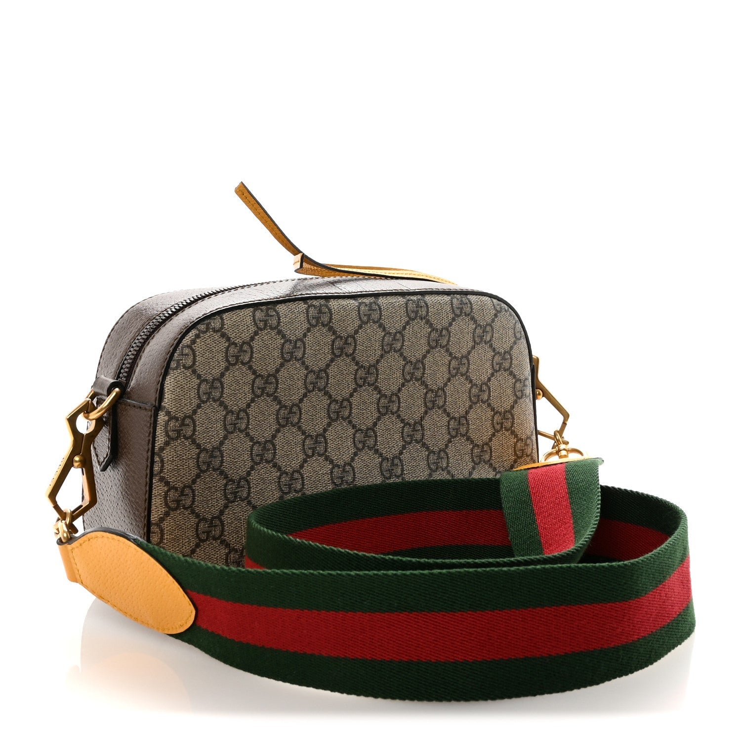 Gucci GG Supreme Monogram Web Neo Vintage Shoulder Bag Beige New Acero Crop