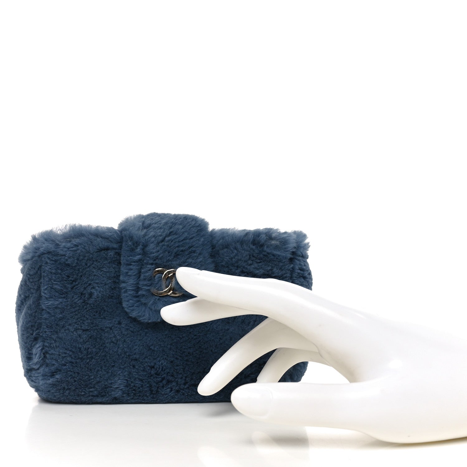 Rabbit Fur Mini CC Pouch Blue