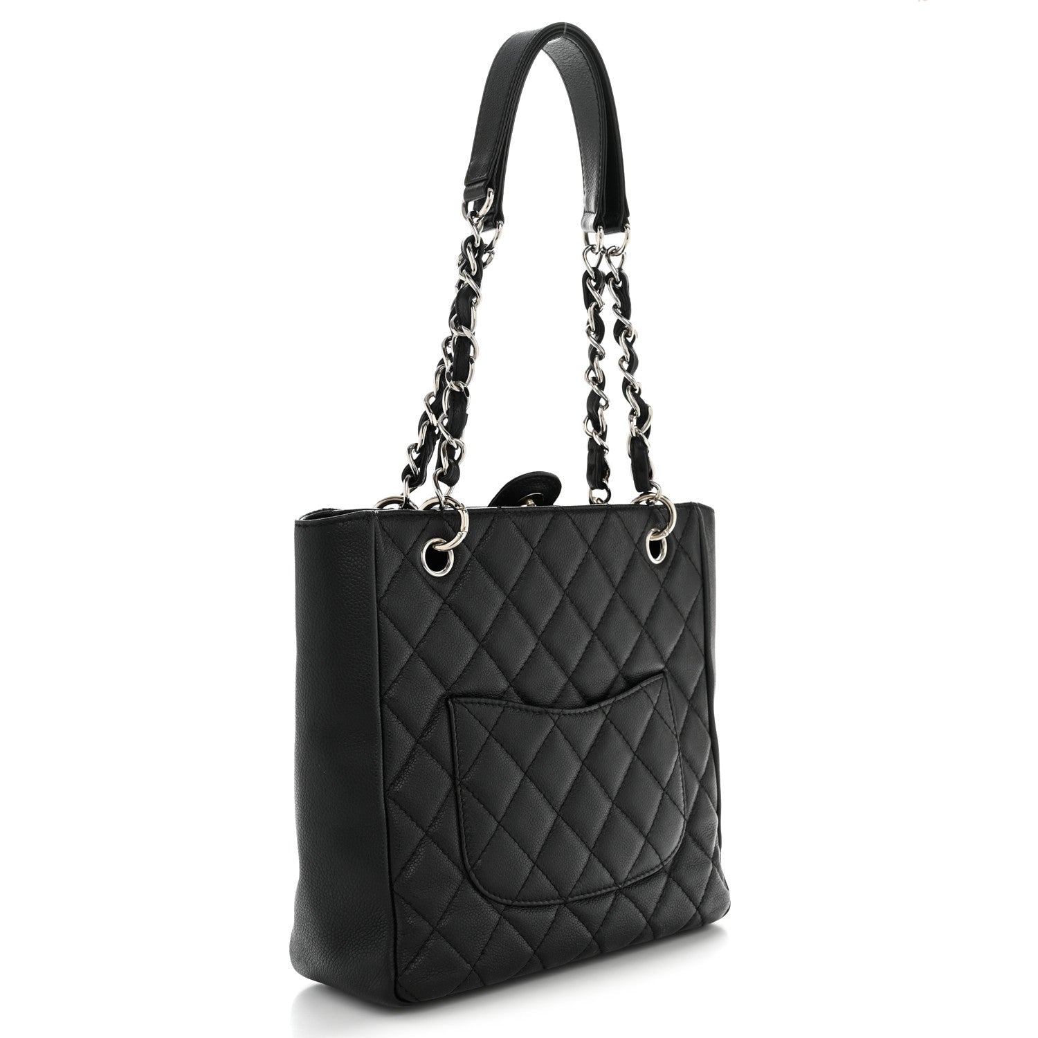 Chanel Caviar Quilted Petit Shopping Tote PST Black