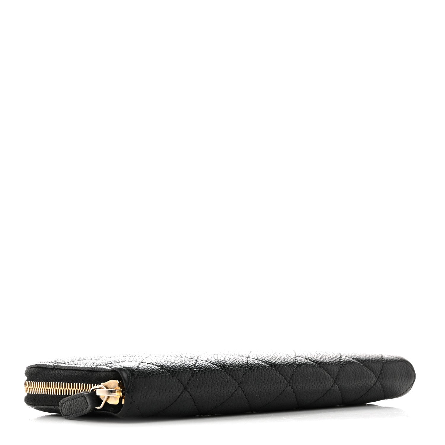 Caviar Quilted Large Gusset Zip Around Wallet Navy
