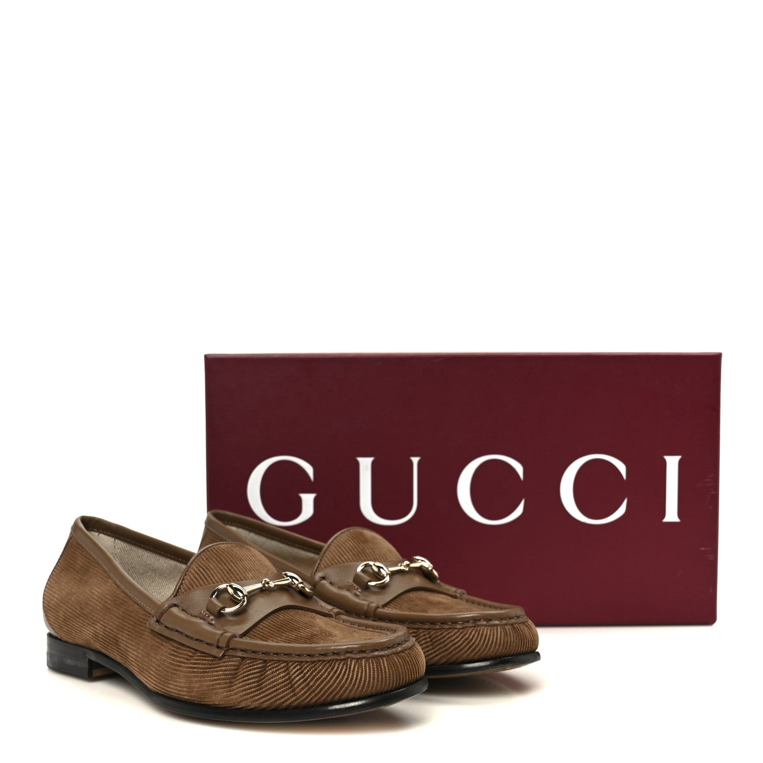 Gucci Corduroy Womens 1953 Horsebit Loafers 36 Velvety Camel