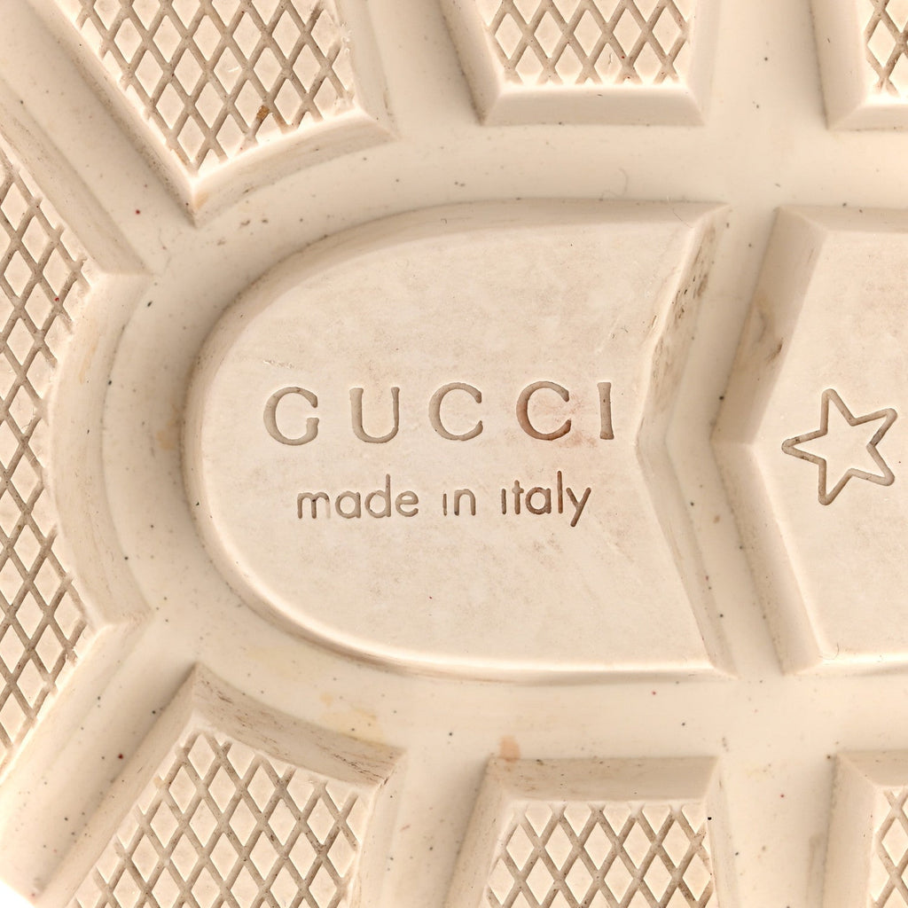 Gucci Calfskin Nappa Rhombus Quilted Trip Ankle Boots 39.5 Great White