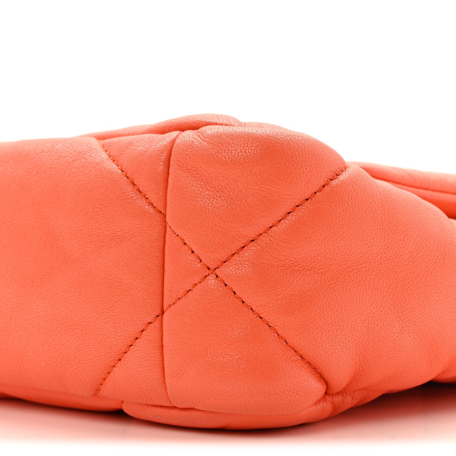 Chanel Goatskin Quilted Medium Chanel 19 Flap Orange