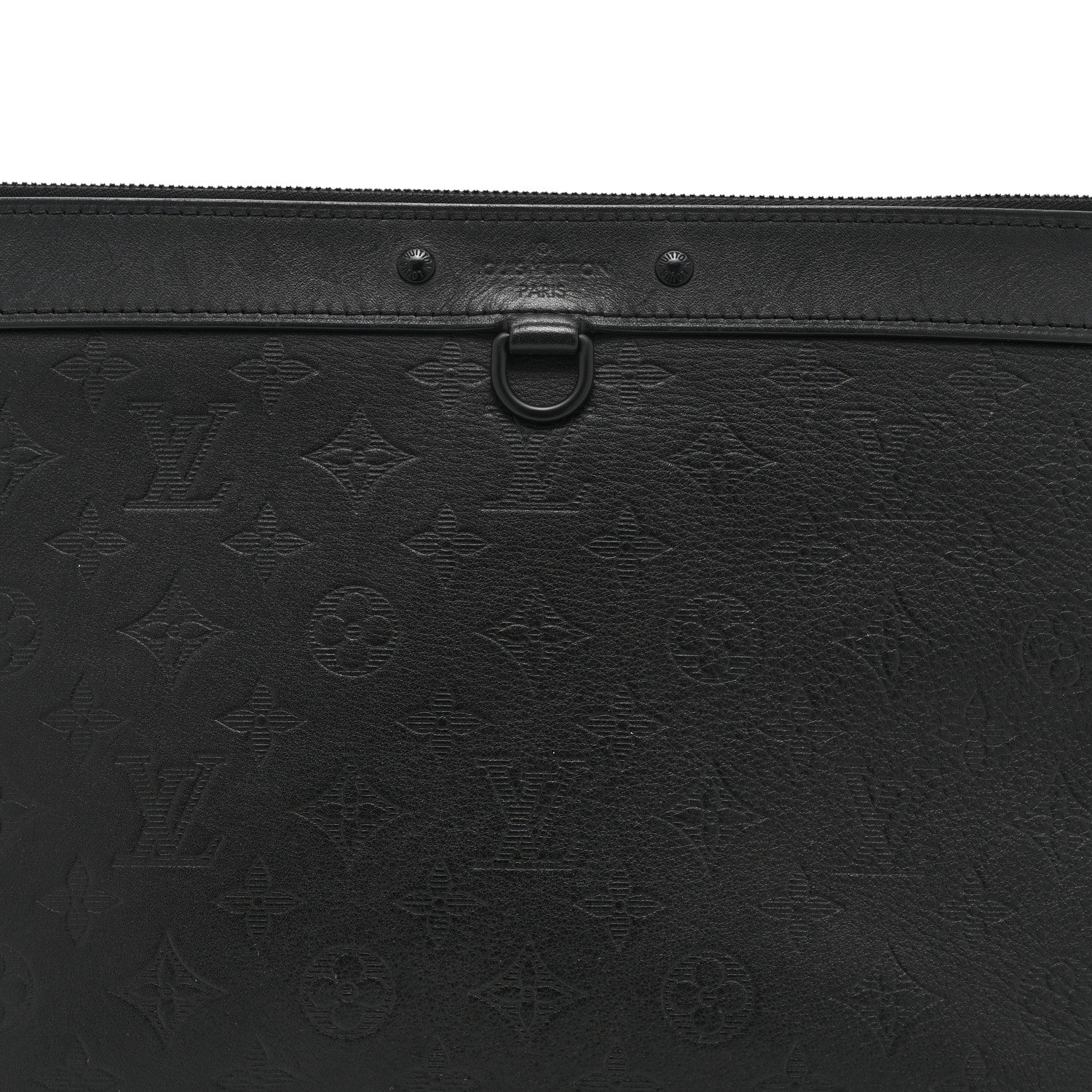 Louis Vuitton Calfskin Monogram Shadow Discovery Pochette Black