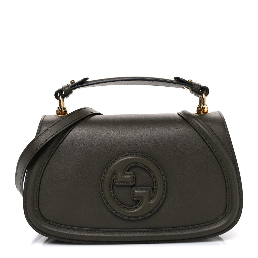 Gucci Roxy Calfskin Medium Blondie Top Handle Bag Forest Green