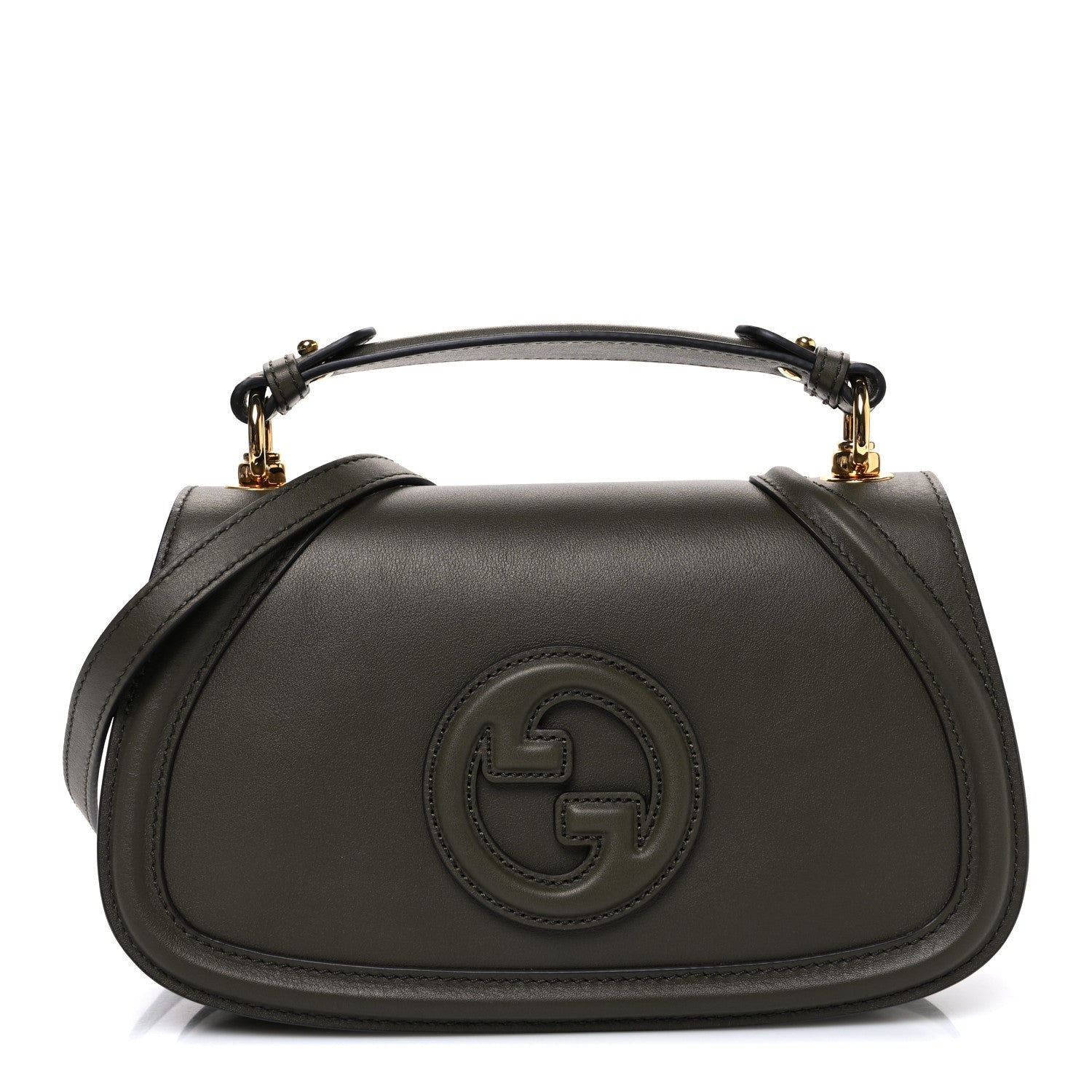 Gucci Roxy Calfskin Medium Blondie Top Handle Bag Forest Green