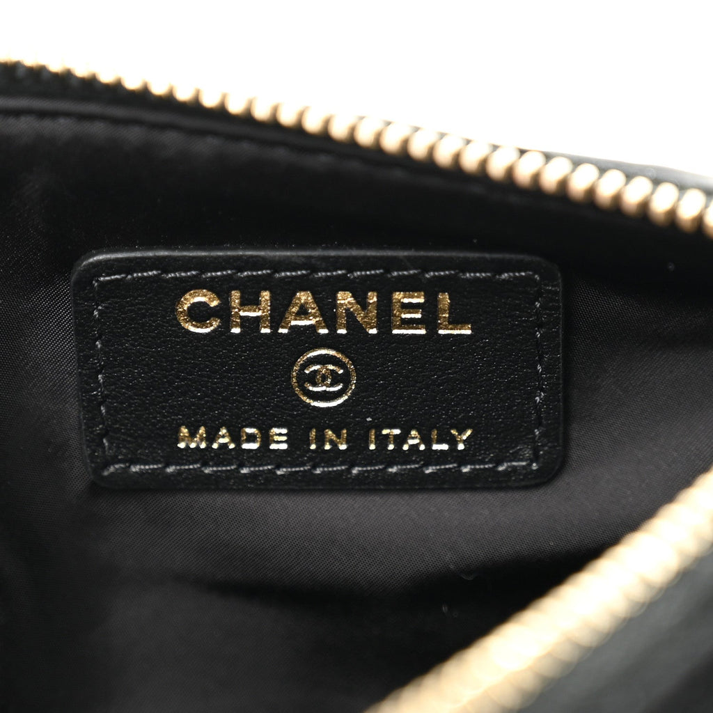 Chanel Velvet Effect Nylon Shiny Crumpled Calfskin Mini Quilted Chanel 25 Clutch With Chain Black