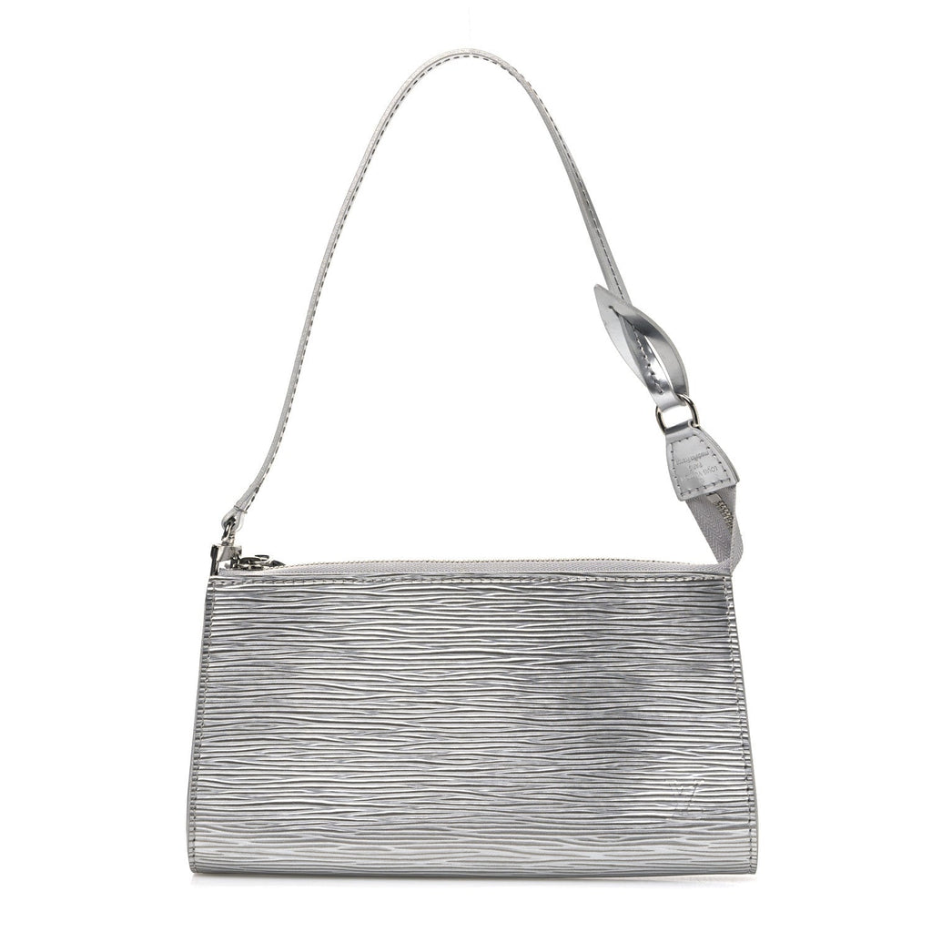 Louis Vuitton Epi Pochette Accessories Metallic Silver
