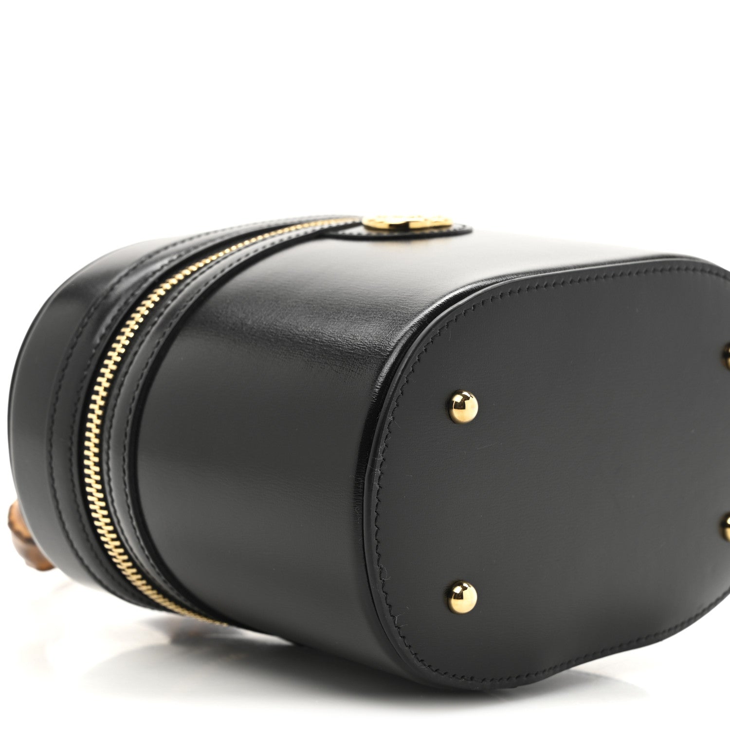 Gucci Calfskin Mini Bamboo Top Handle Shoulder Bag Black