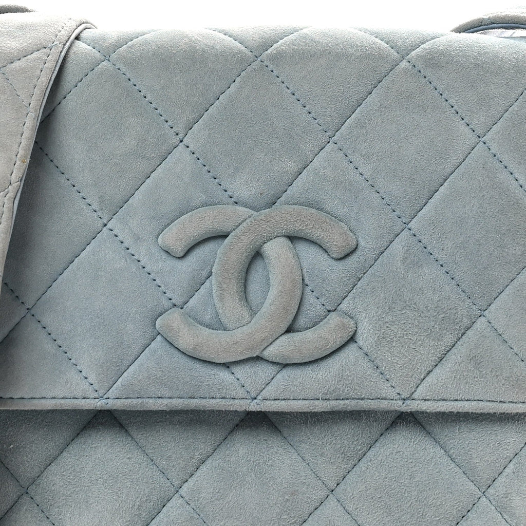 Chanel Suede Small Messenger Flap Light Blue
