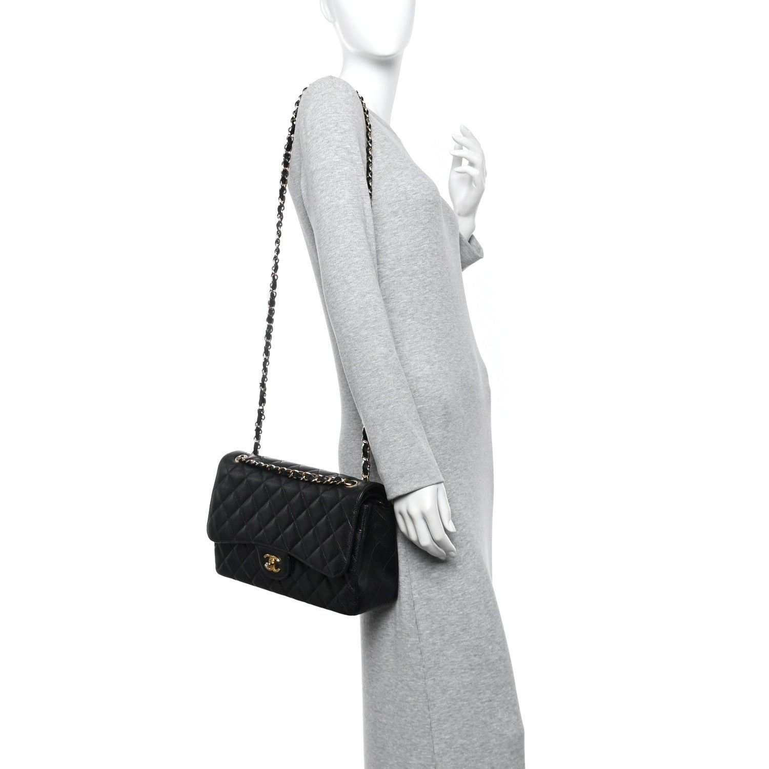 Chanel Caviar Quilted Jumbo Double Flap Black