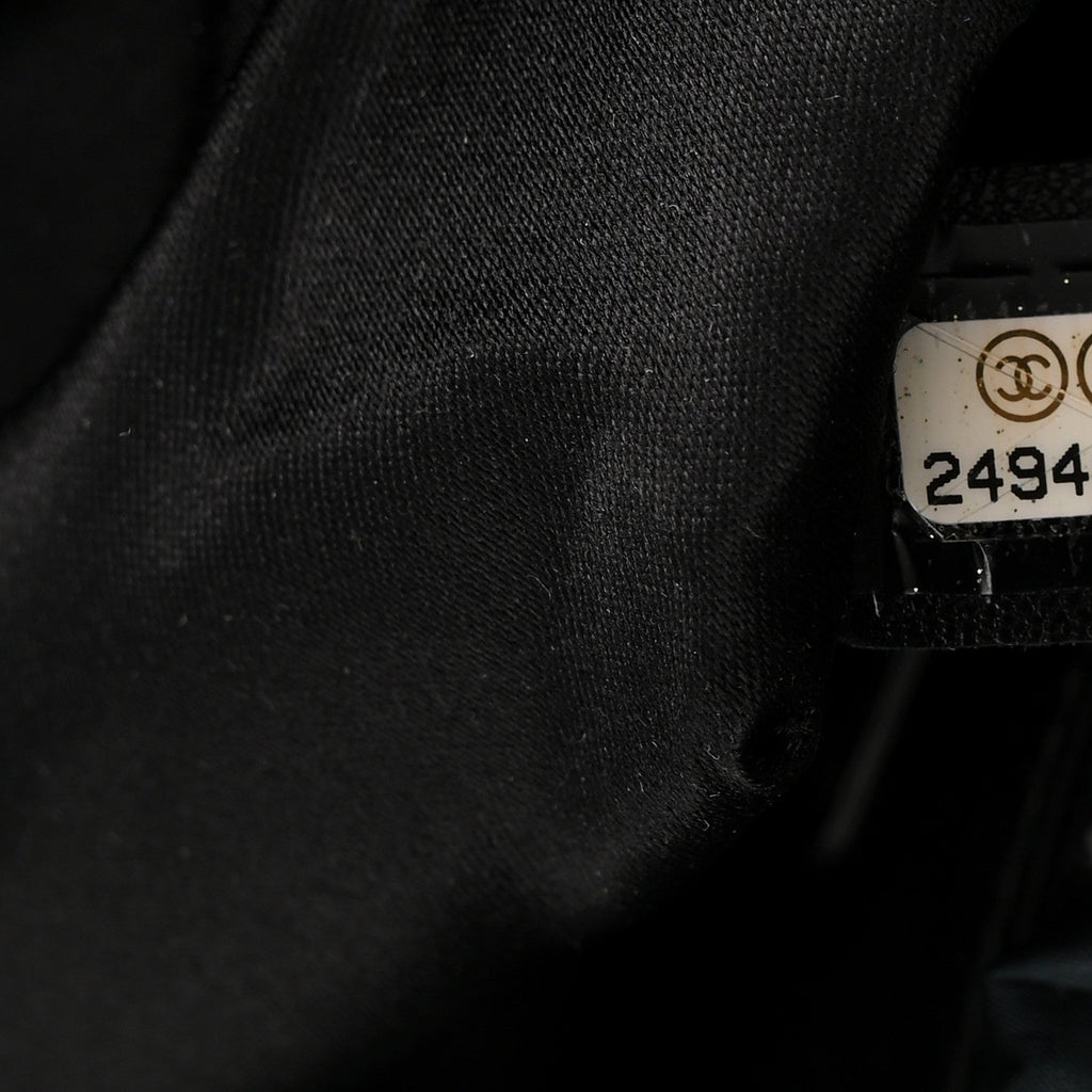 Chanel Sequin Nylon Lambskin Astronaut Essentials Backpack Black White